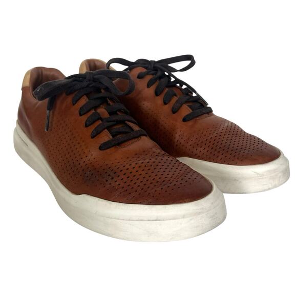 Cole Haan Grand Pro Rally Laser Cut Leather Tan Brown Sneakers Size 10.5 C31218 main image 10